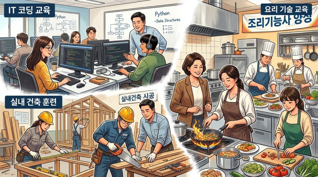 국비지원 학원 교육과정 — IT·인테리어·요리 등 다양한 직업훈련 과정